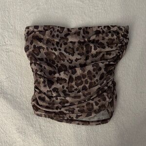 Cheetah Print Sleeveless Top with Matching Tie